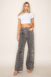 HW Leopard Print Jean - Brown/Blk