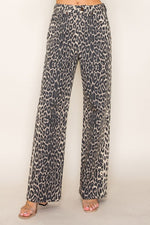 HW Leopard Print Jean - Brown/Blk