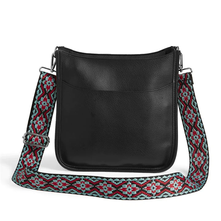 Mini Zip Top Handbag W/Strap - Onyx