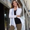 SKNY T Knit and Silk Cardigan - White