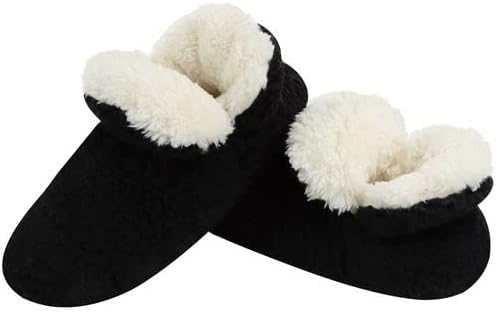 Sherpa Bootie Slippers - Black