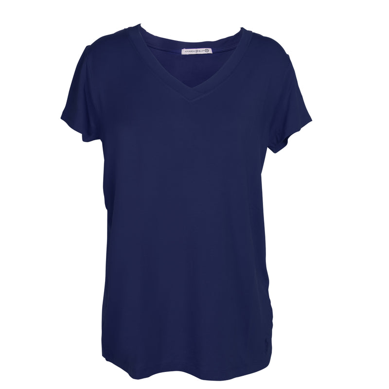 Luxe V-Neck PJ Tee - Navy
