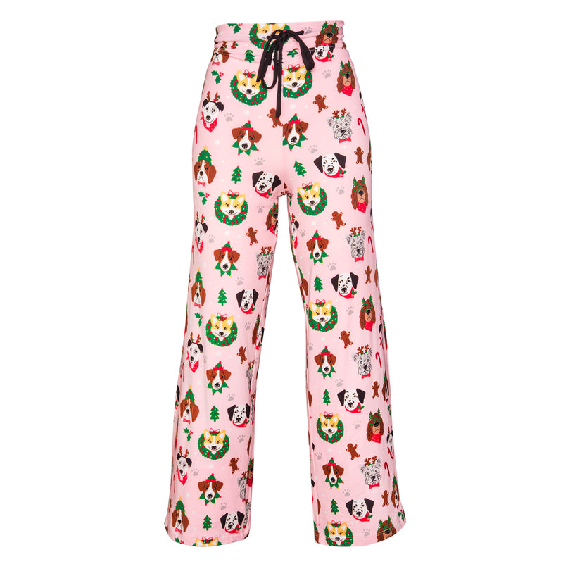 Santa Pup Pj Pant - Pink