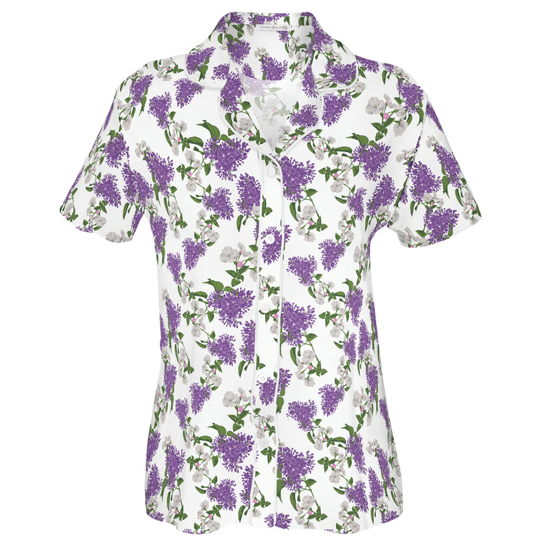 Lilac Spring Bloom Pj Top - White Multi