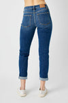 JB82607 Mid Rise Distressed Knee Jean - MD