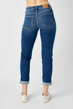 JB82607 Mid Rise Distressed Knee Jean - MD