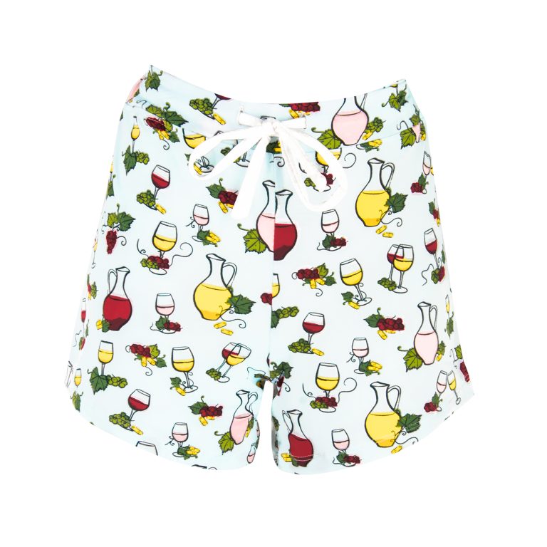 Wine Tasting Pj Shorts - Lt. Blue