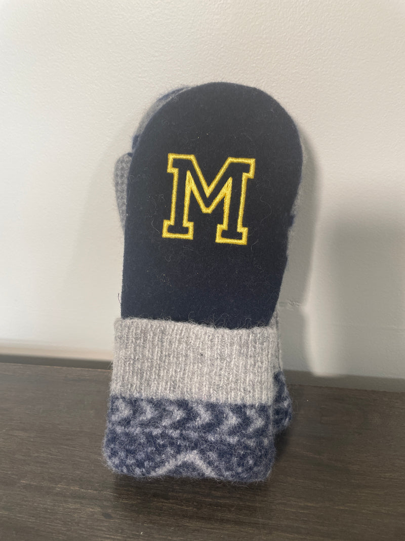 Wear-it-Again Wool Mittens - Michigan "M"