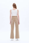 BYW8103 Wide Leg Patch Pocket Jean - Khaki