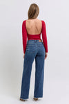 JB82640 - Mid Rise Wide Leg w/Tint - Dk. Denim