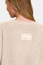 Sleeveless Split Neckline Sweater - Sand Beige