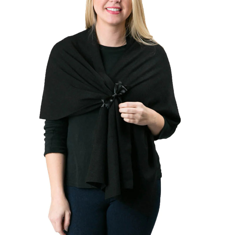 Accent Bow Pull Through Wrap - Black