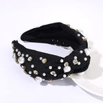 Pearl & Crystal Headband - Black