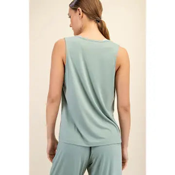 Modal Sleeveless Tank Top - Moss Green