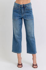 JB88904 Utility Pockets Crop Wide Leg Jean - Med.