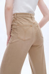 BYW8103 Wide Leg Patch Pocket Jean - Khaki