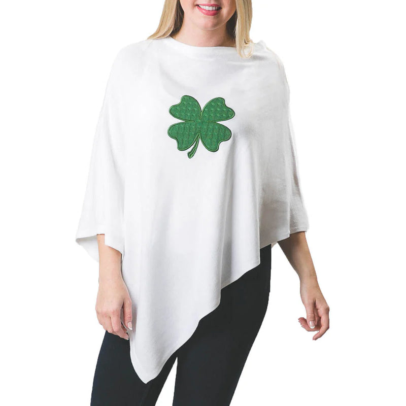 Shamrock Poncho - White/Green