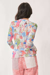 Abstract Architectural Mesh Top - Colbalt