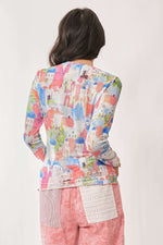 Abstract Architectural Mesh Top - Colbalt