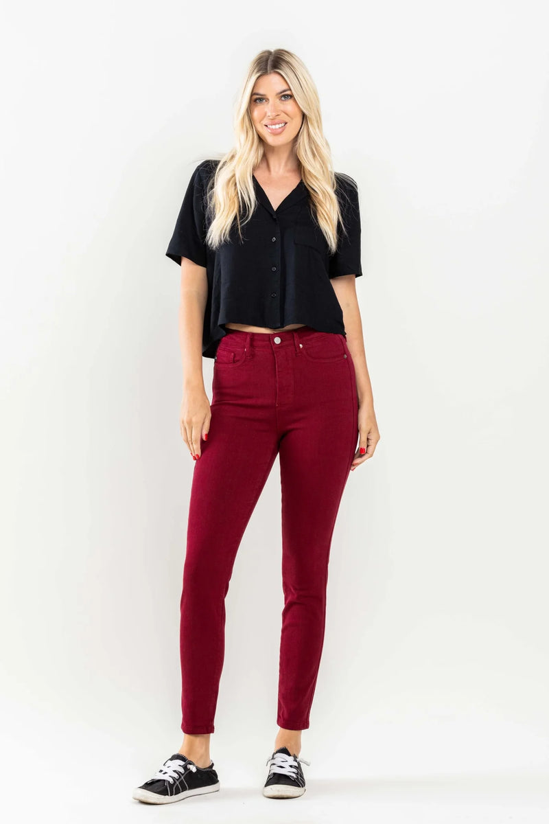 JB88760 Tummy Control Skinny Jean - Scarlet