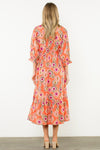 Accent Trim Maxi Dress - Orange Multi