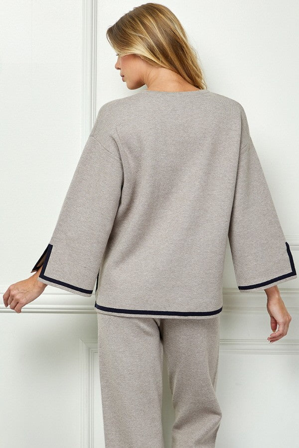Accent Detail Top - Mocha