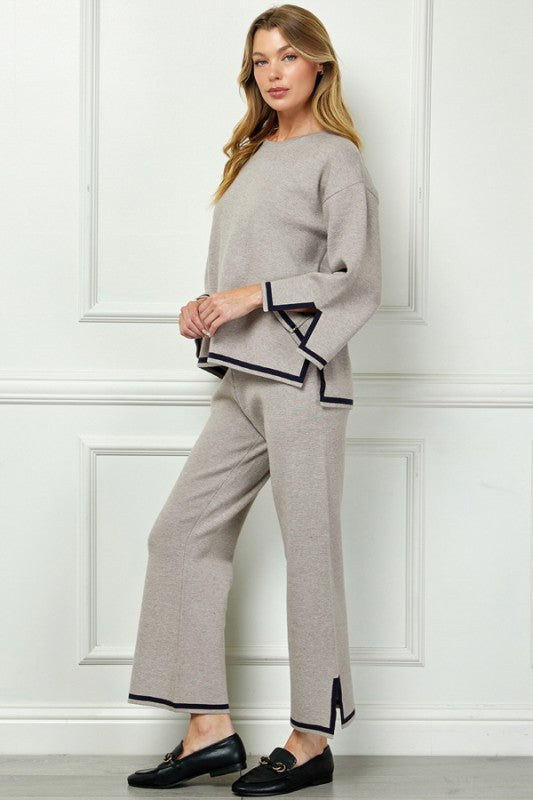 Accent Hem Pant - Mocha