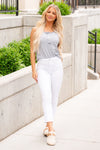 High-Rise Crop Straight Jean - White