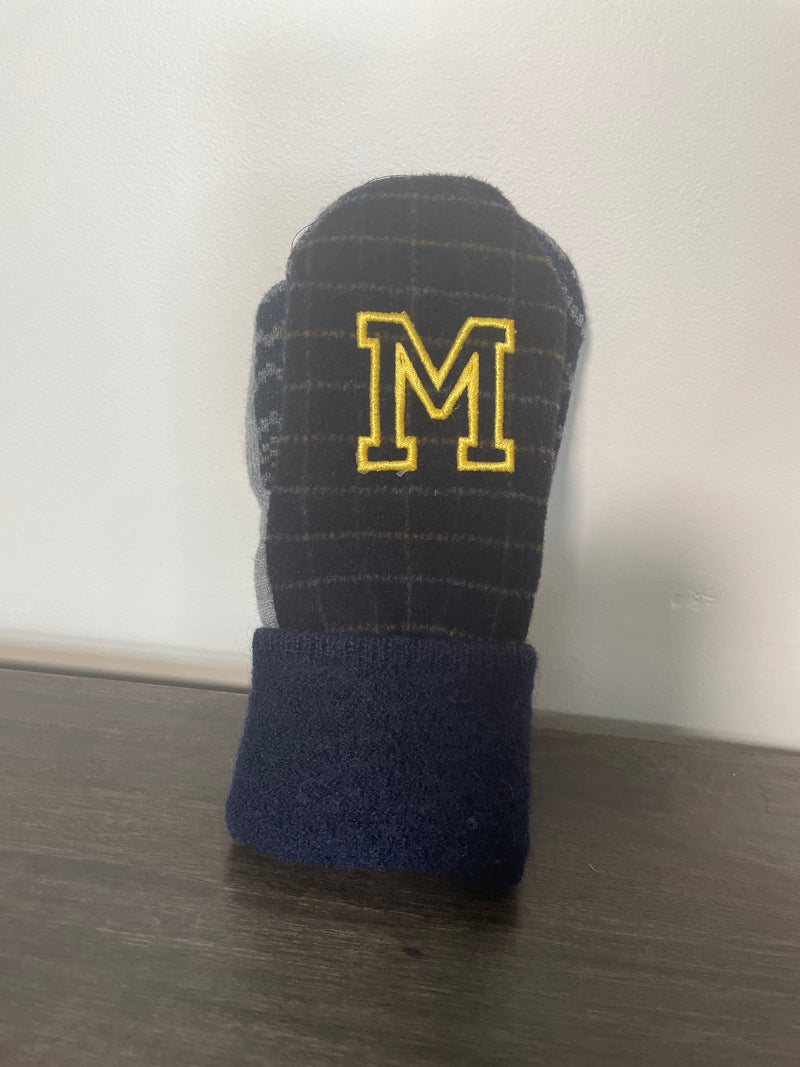 Wear-it-Again Wool Mittens - Michigan "M"