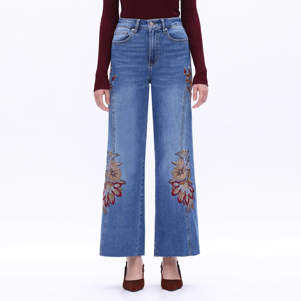BYW8254 Embroidered Jean - Med. Blue