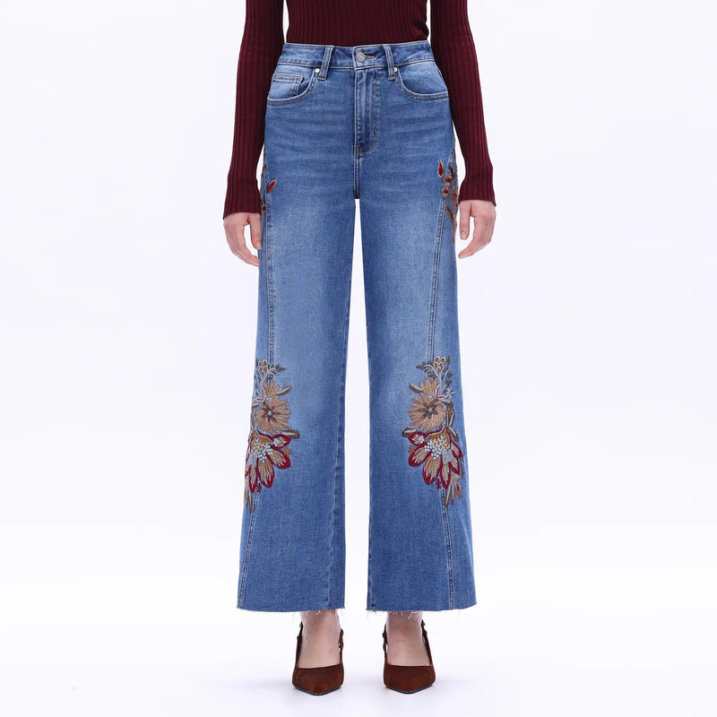 BYW8254 Embroidered Jean - Med. Blue