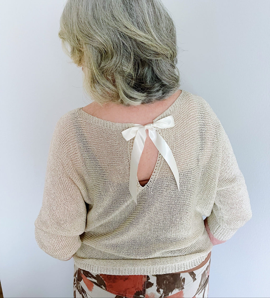 Back Bow Detail Top - Beige
