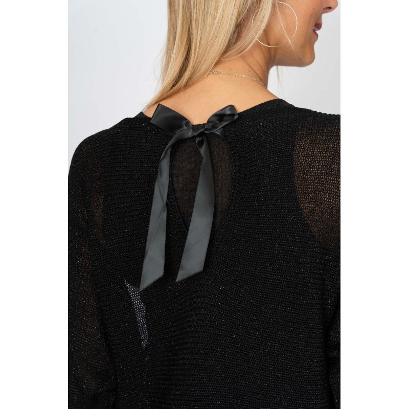 Back Bow Detail Top - Black