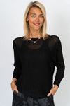 Back Bow Detail Top - Black