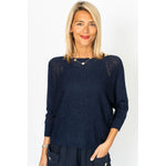 Back Bow Detail Top - Navy