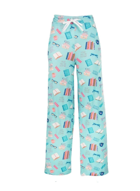 Book Club Pj Pant - Lt. Aqua