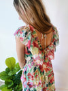 Ruffle V-Neck Floral Dress - Scarlet