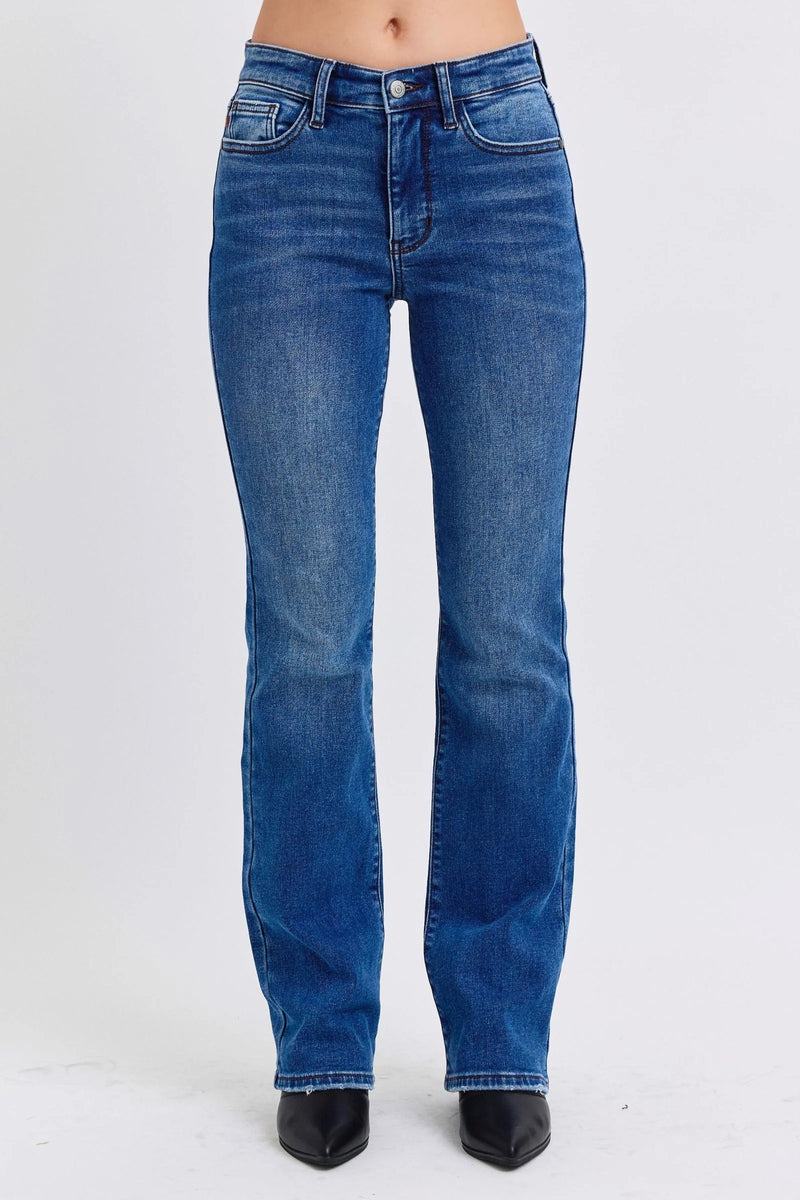 JB82621 - Mid Rise Thermal Bootcut Jean - Dk. Denim