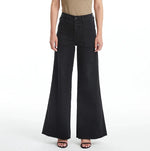 BYW8103 Wide Leg Patch Pocket Jean - Black