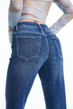 High Rise Straight Leg Jean - Dk. Blue