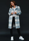 Central Park Plaid Coat - White/Grey