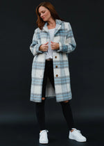 Central Park Plaid Coat - White/Grey