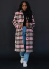 Run the World Plaid Coat - Pink/Brown