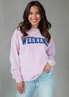 Weekend Ribbed Sweatshirt - Light Purple