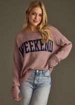 Weekend Crewneck Sweater - Mocha/Navy