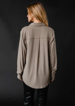 Mindi Button-Down Top - Taupe