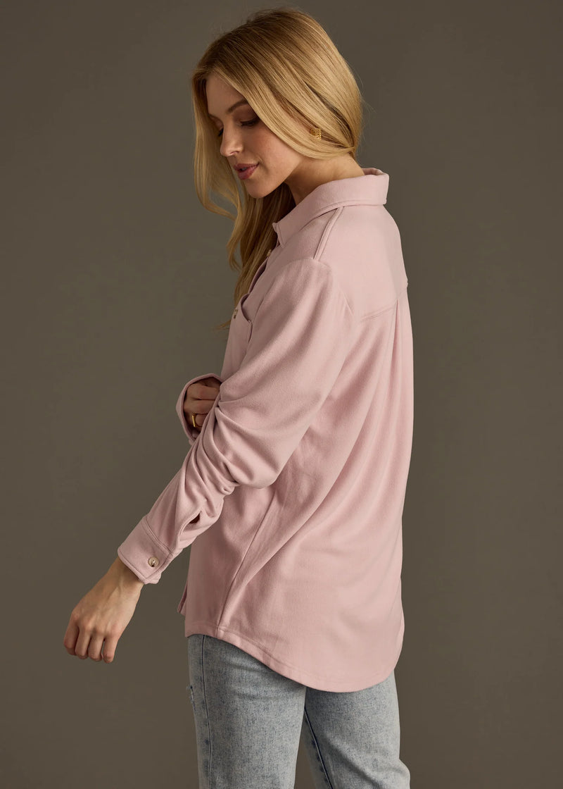 Mindi Button-Down Top - Dusty Pink