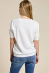 Cashmere Blend Short Sleeve Top - White