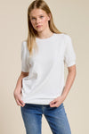 Cashmere Blend Short Sleeve Top - White