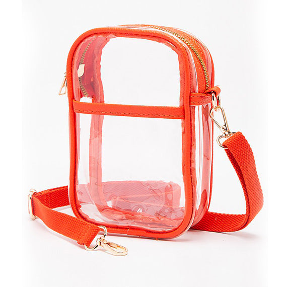 Clear Crossbody Stadium Bag - Orange